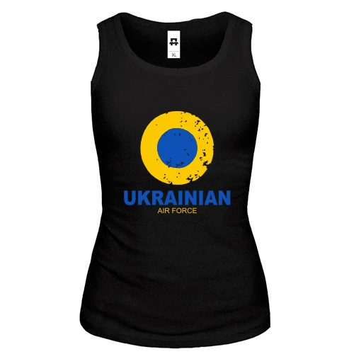 Женская майка, черный, "Ukrainian air force"