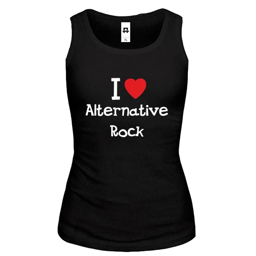 Женская майка I love alternative ROCK