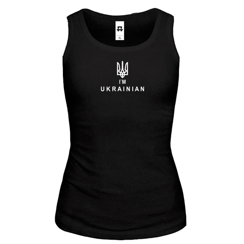 Жіноча майка I`m Ukrainian міні з Тризубом