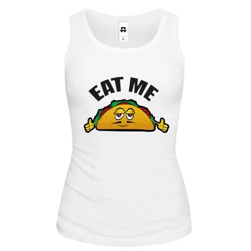 Женская майка EAT ME с мультяшным тако
