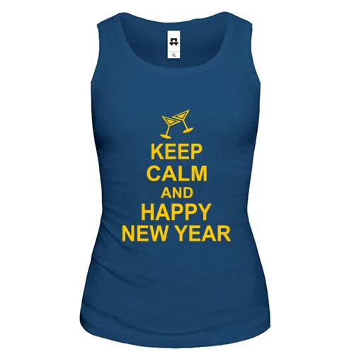Женская майка Keep calm and Happy New Year