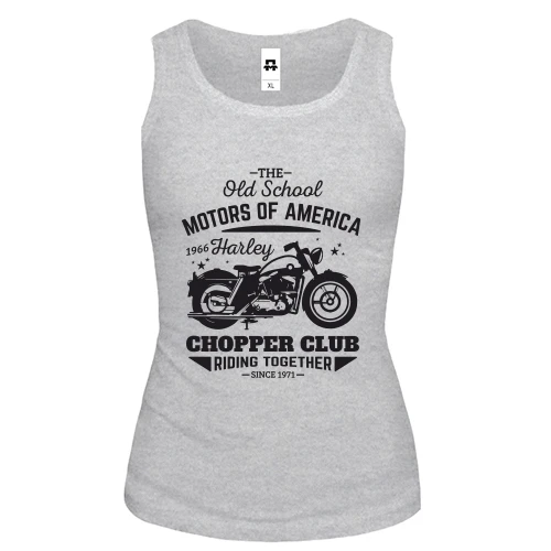 Женская майка, серый меланж, Chopper Club