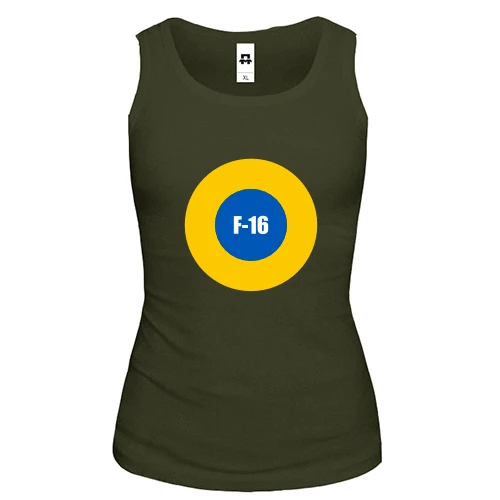 Женская майка, хаки, "Ukrainian air force F-16"