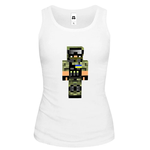 Жіноча майка Воїн ЗСУ у стилі Minecraft