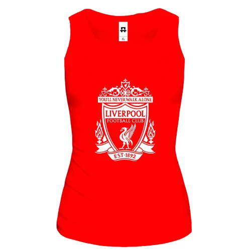 Женская майка, черный, с белой эмблемой Liverpool