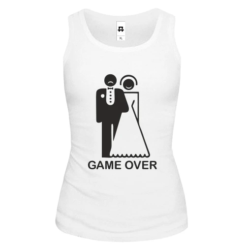 Женская майка Game over с силуэтами жениха и невесты
