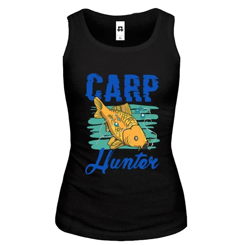 Женская майка с золотистым карпом «Carp Hunter»