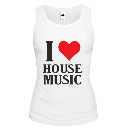 Жіноча майка I love house music