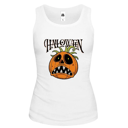 Женская майка Halloween с тыквой-монстром