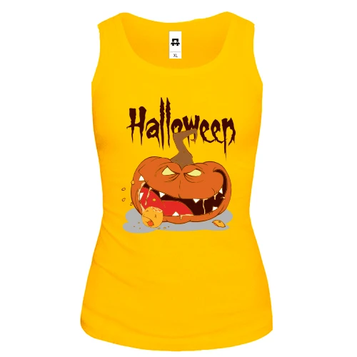 Женская майка Halloween Зубастая Тыква