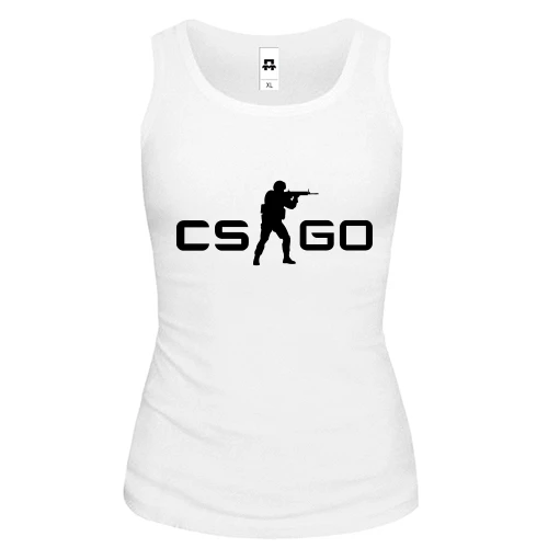 Жіноча майка з логотипом CS GO і бійцем