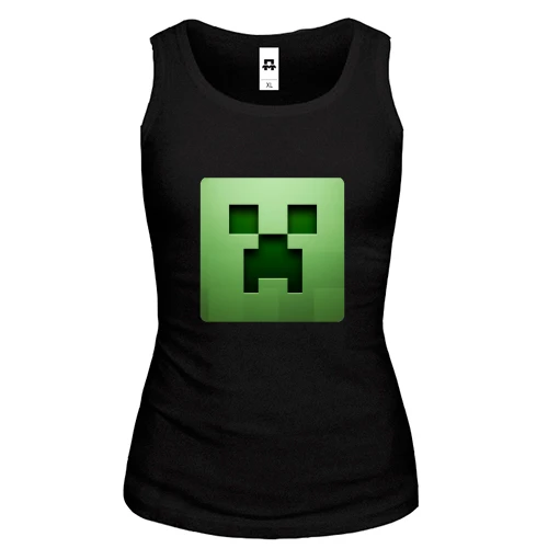 Жіноча майка, Чорний, Minecraft Кріпер
