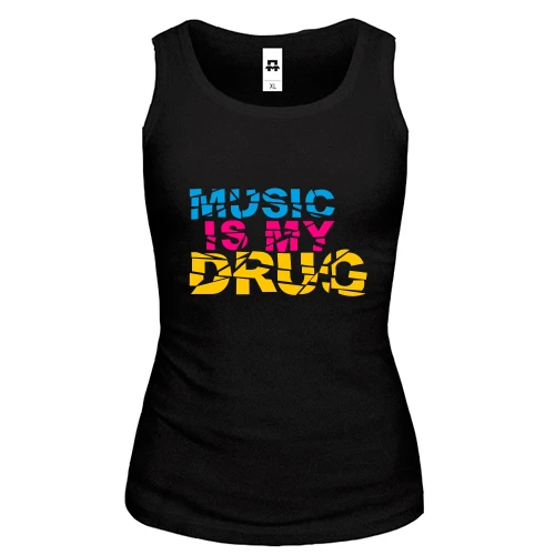 Женская майка Music is my drug