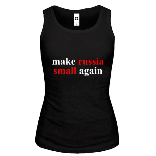 Женская майка Make russia small again