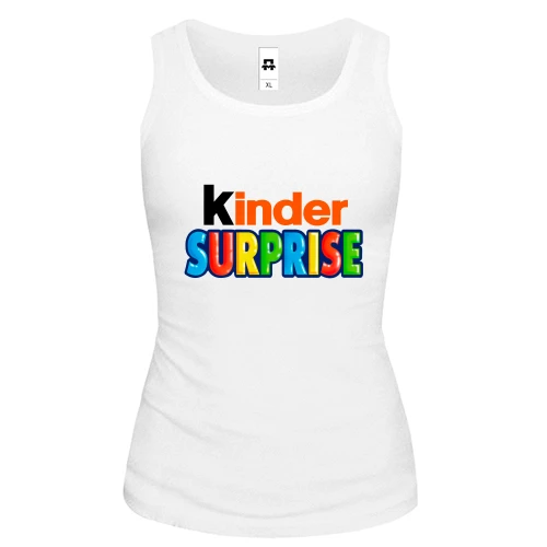 Жіноча майка, білий, Kinder Surprise