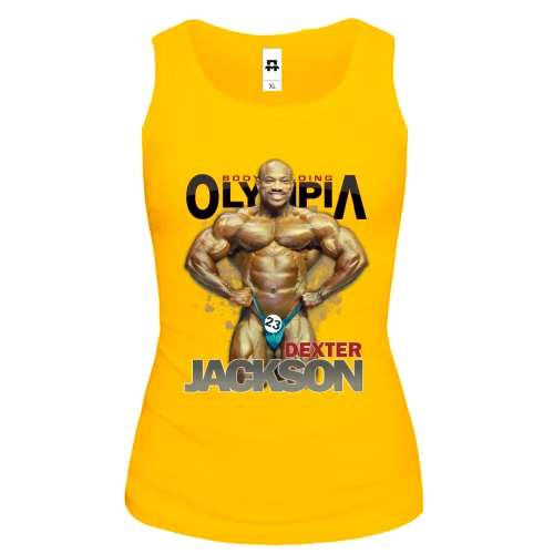 Женская майка, Желтый, Bodybuilding Olympia - Dexter Jackson