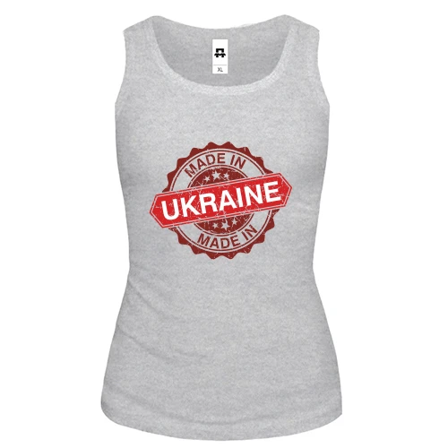 Женская майка с красным штампом «Made in Ukraine»