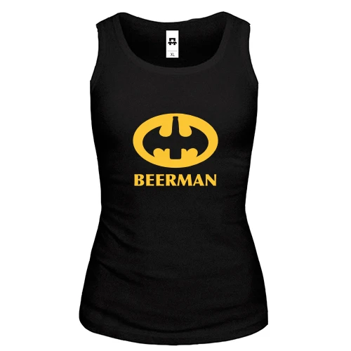 Жіноча майка, чорний, BeerMan