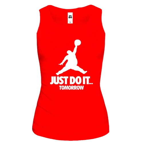 Жіноча майка, червоний, Just do it.. Tomorrow