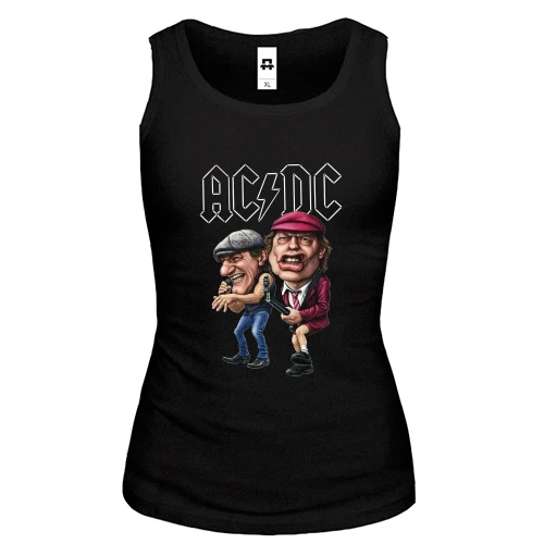 Женская майка AC/DC (карикатура)