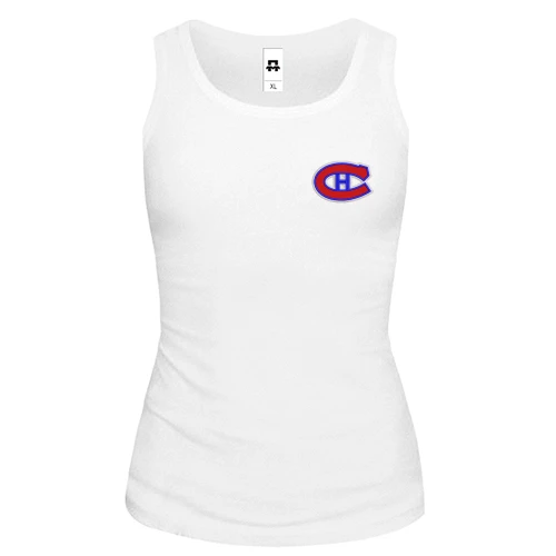 Женская майка, белый, Montreal Canadiens с вышитой эмблемой