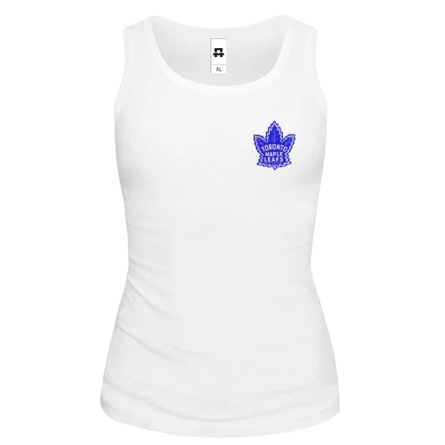 Женская майка, белый, с вышитой эмблемой Toronto Maple Leafs