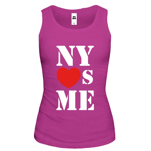 Женская майка с надписью New york loves me