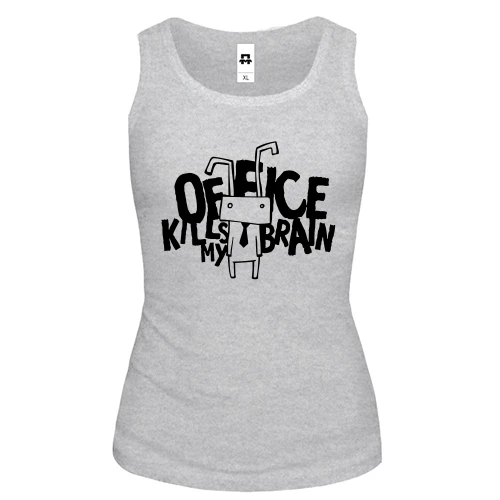 Женская майка с надписью Office kills my brain