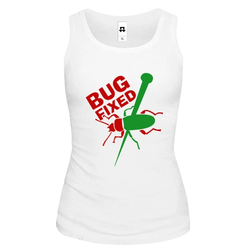 Женская майка с жуком Bug fixed