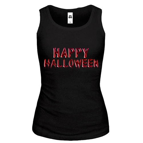 Жіноча майка з кривавим написом Happy Halloween