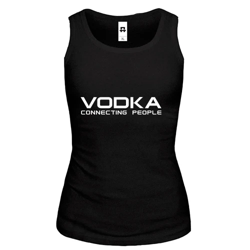 Жіноча майка, чорний, Vodka connecting people 2