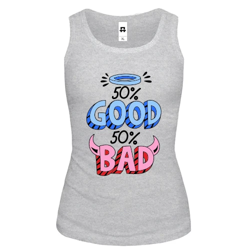 Женская майка на 50% good 50% bad