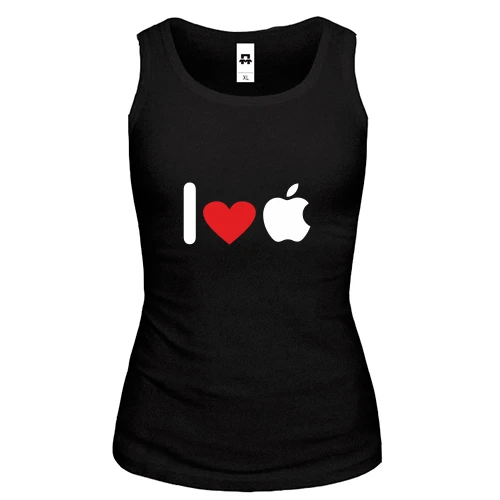 Женская майка I love apple