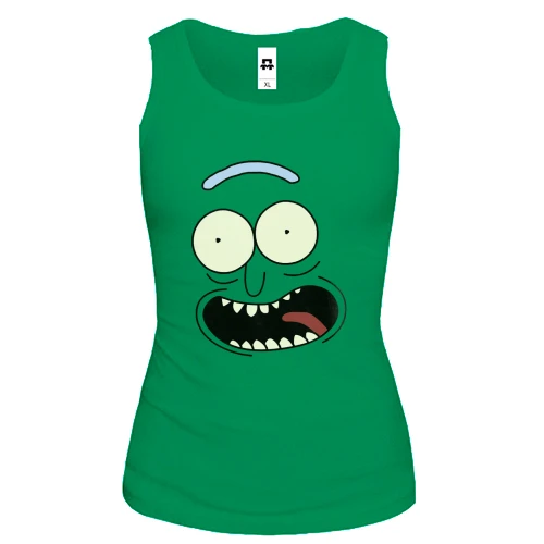 Женская майка pickle Rick (рожица)