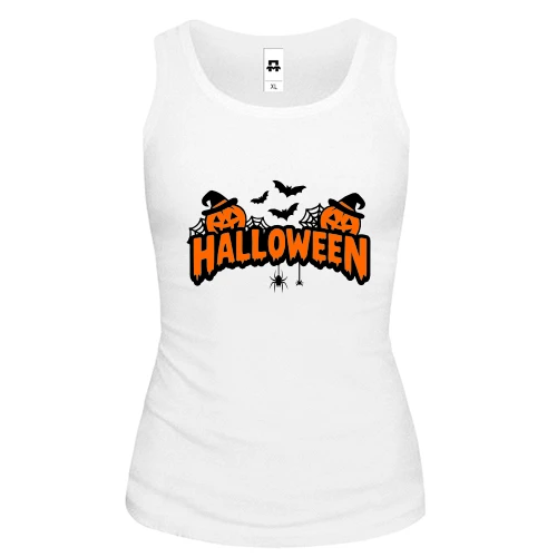 Жіноча майка Напис Halloween з гарбузами