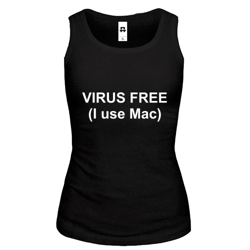 Жіноча майка Virus free (I use Mac)
