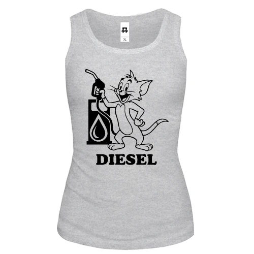 Женская майка, серый меланж, Diesel