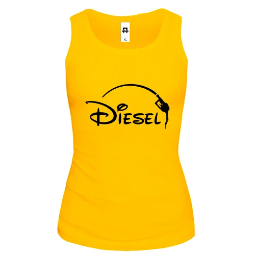 Женская майка, желтый, Diesel (Disney Style)