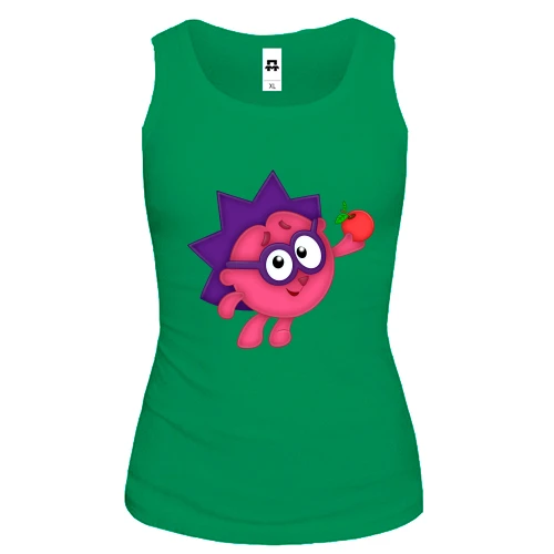 Женская майка со смешариком Ежик