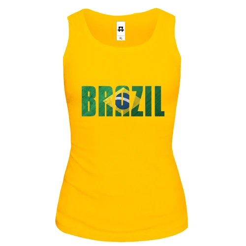 Женская майка, желтый, BRAZIL