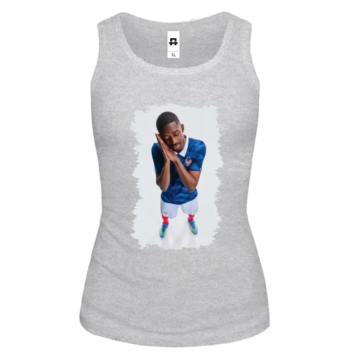 Женская майка, серый меланж, Ousmane Dembele