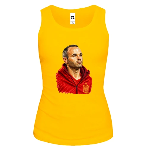 Женская майка, желтый, Andrés Iniesta