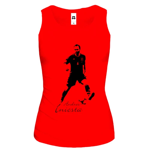 Женская майка, красный, Andrés Iniesta (2)