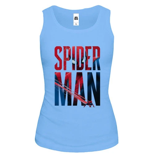 Жіноча майка з написом Spider-Man і павутиною