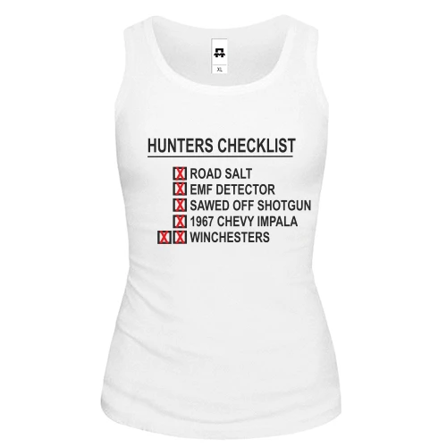 Женская майка с принтом "Hunters checklist"