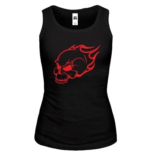 Женская майка "Flaming Skull"