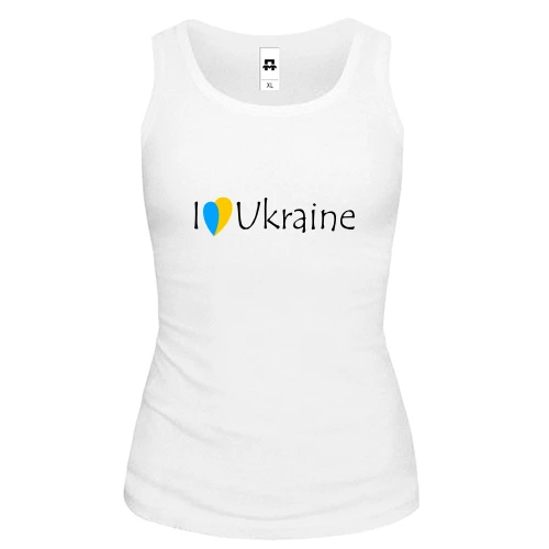 Женская майка с надписью «I love Ukraine»