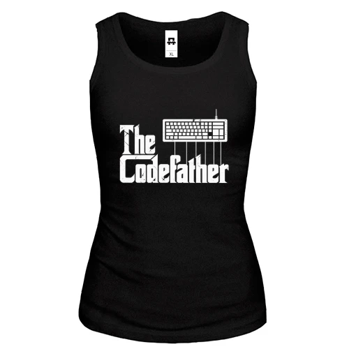 Жіноча майка з написом «The Codefather»