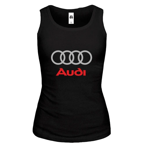 Женская майка, черный, с логотипом Audi