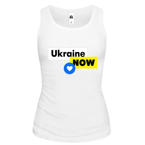 Женская майка Ukraine NOW с сердцем